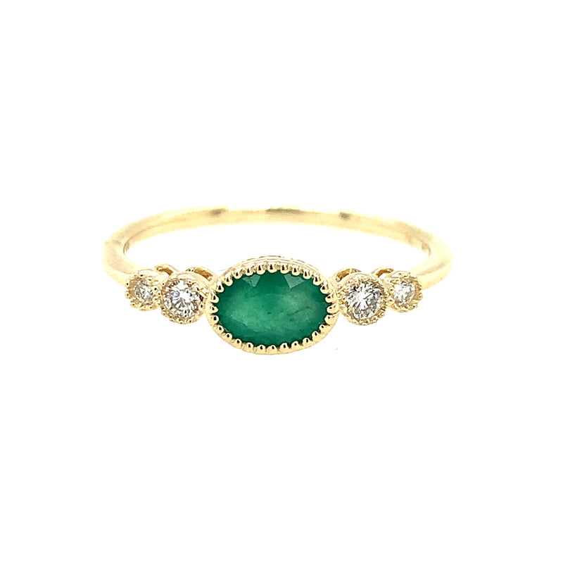 14 Karat Yellow Lady's 3 Stone Gemstone Fasion Ring