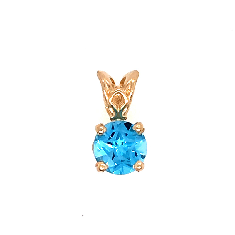 14 Karat Yellow Drop Gemstone Pendant