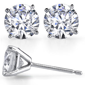 14 Karat White Stud Lab Grown Diamond Stud Earrings