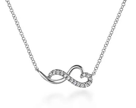 14 Karat White Station Diamond Necklace