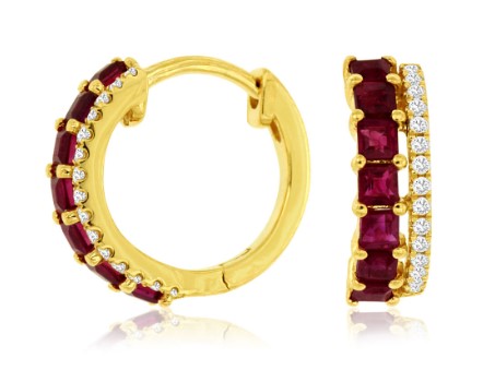 14 Karat Yellow Rubies Gemstone Earrings