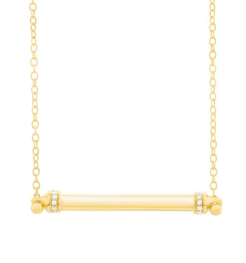 14 Karat Yellow Bar Diamond Necklace