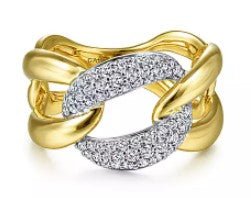 14 Karat Yellow Women's Diamond Fashion Ring