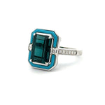 18 Karat White Lady's Contemporary Gemstone Fasion Ring