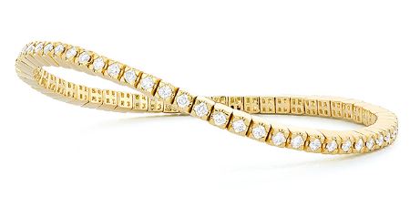 14 Karat Yellow Tennis Diamond Bracelet
