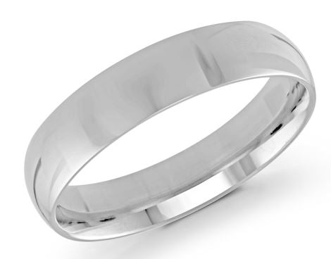 14 Karat White Comfort Fit Wedding Band