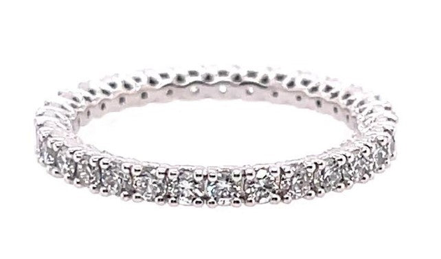 14 Karat White Eternity Band