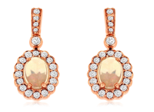 14 Karat Rosé Opals Gemstone Earrings