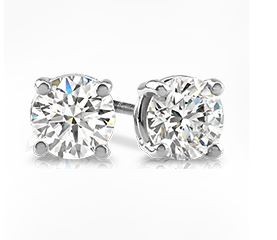 14 Karat White 0.50ct Diamond Stud Earrings