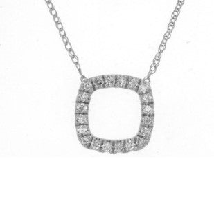 14 Karat White Station Diamond Necklace