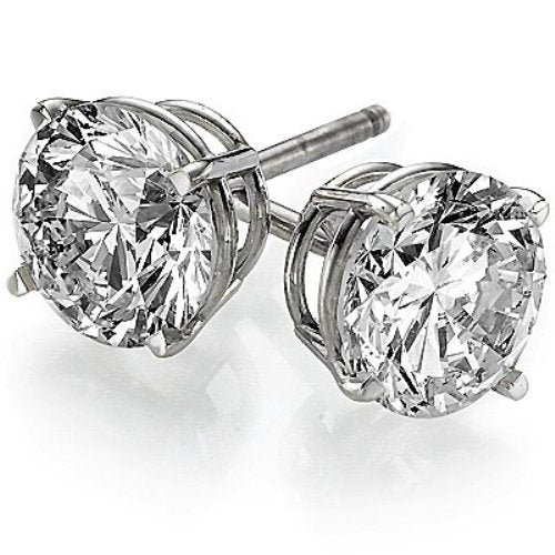 14 Karat White 0.99ct Diamond Stud Earrings