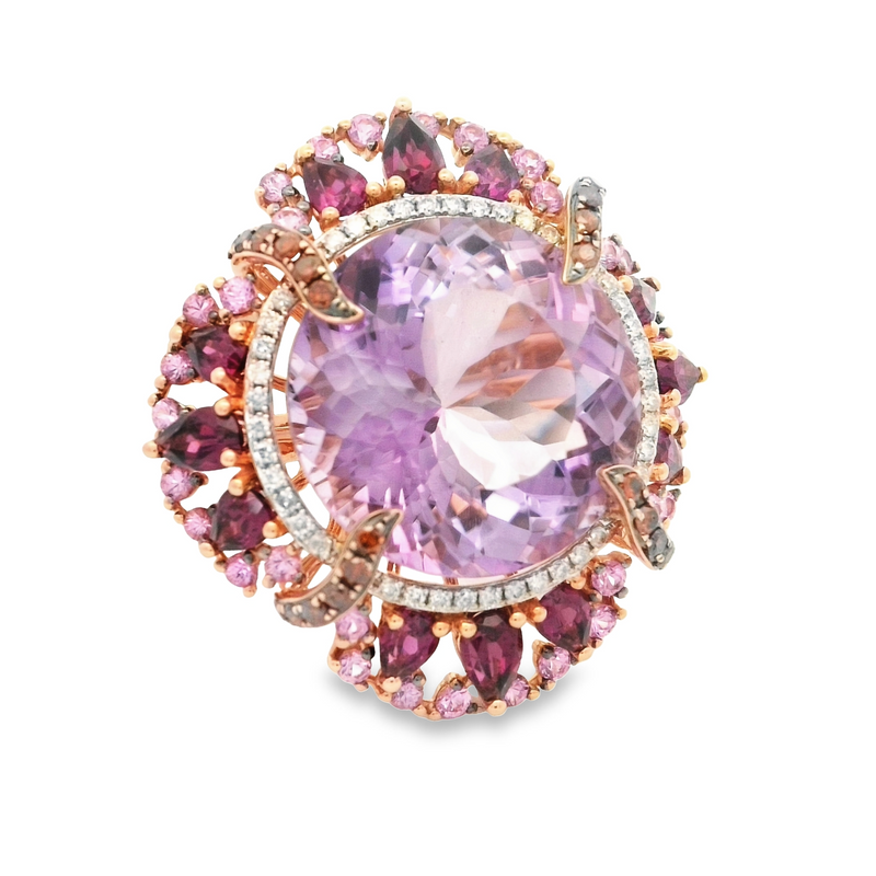 18 Karat Rosé Lady's Contemporary Gemstone Fasion Ring