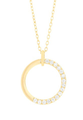 14 Karat Yellow Circle Diamond Pendant