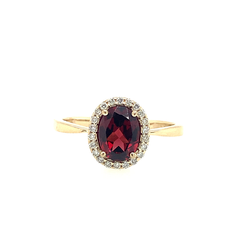 14 Karat Yellow Lady's Halo Gemstone Fasion Ring