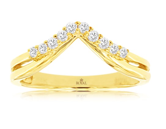 14 Karat Yellow Curved Prong Band