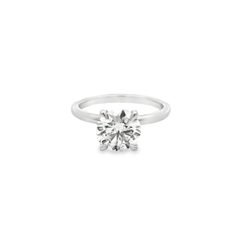 White 14 Karat Solitaire Round Cut Lab Grown Diamonds Engagement Ring