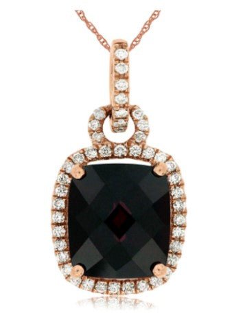 14 Karat Rosé Halo Gemstone Pendant