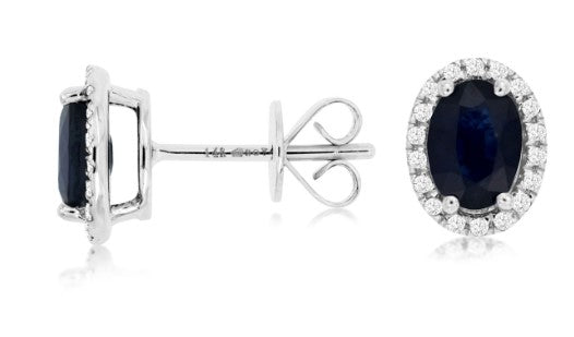 14 Karat White Sapphires Gemstone Earrings