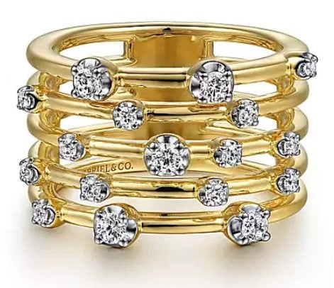 14 Karat Yellow Women's Diamond Fashion Ring