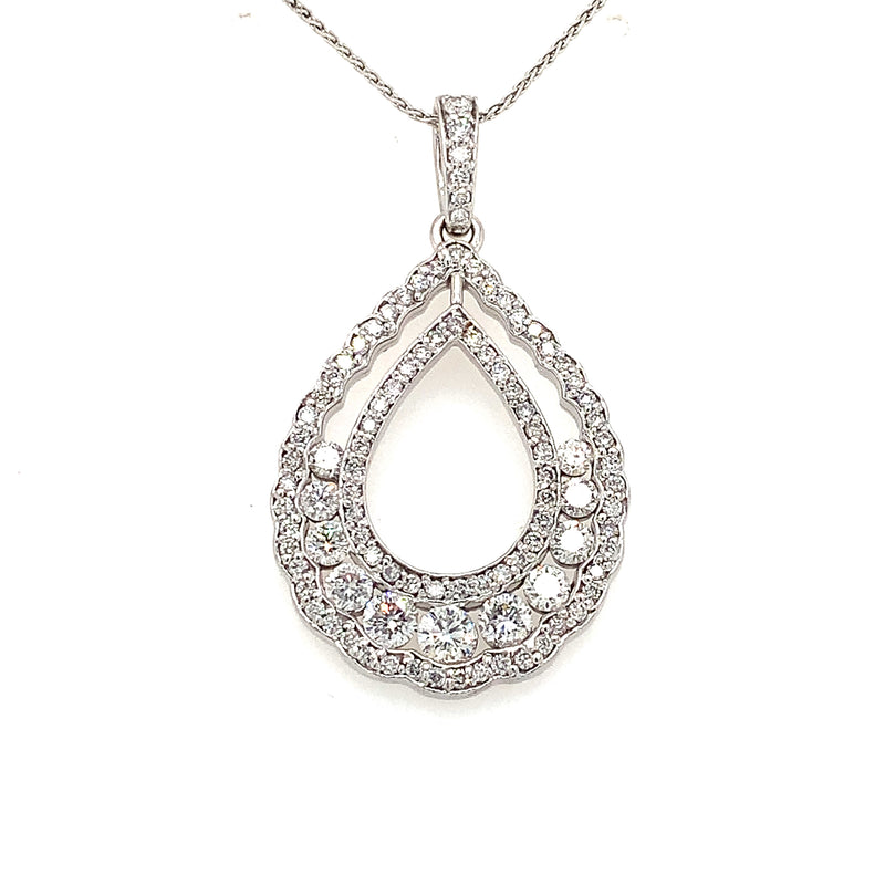 14 Karat White Fashion Diamond Pendant