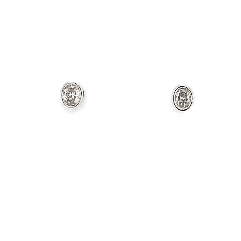 14 Karat White Stud Diamonds Earrings