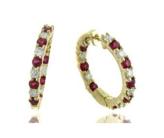 14 Karat Yellow Rubies Gemstone Earrings