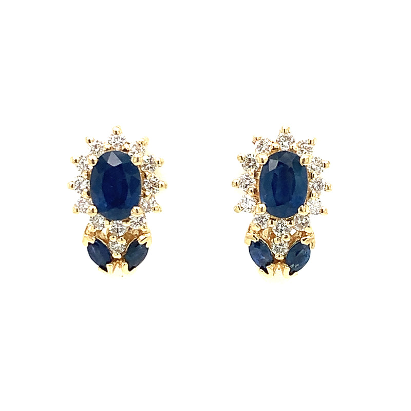 14 Karat Yellow Sapphires Gemstone Earrings