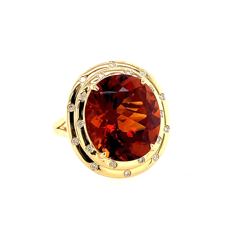 18 Karat Yellow Lady's Gemstone Fasion Ring