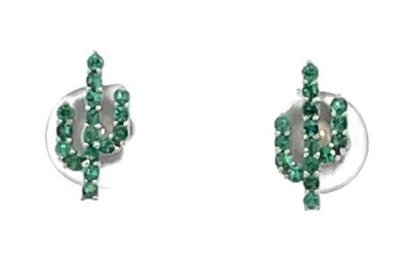 14 Karat White Emeralds Gemstone Earrings