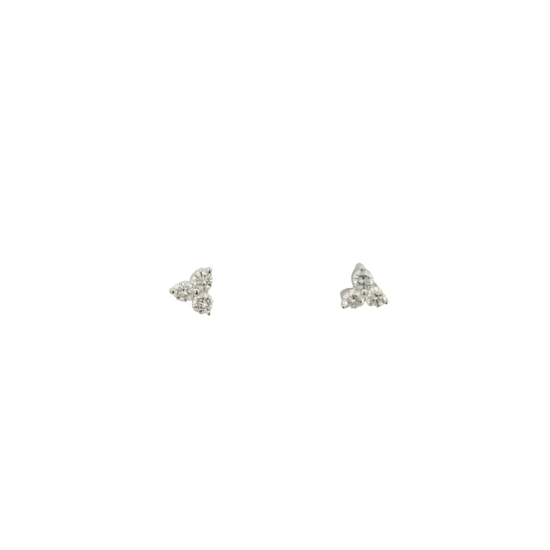 14 Karat White Stud Diamond Earrings