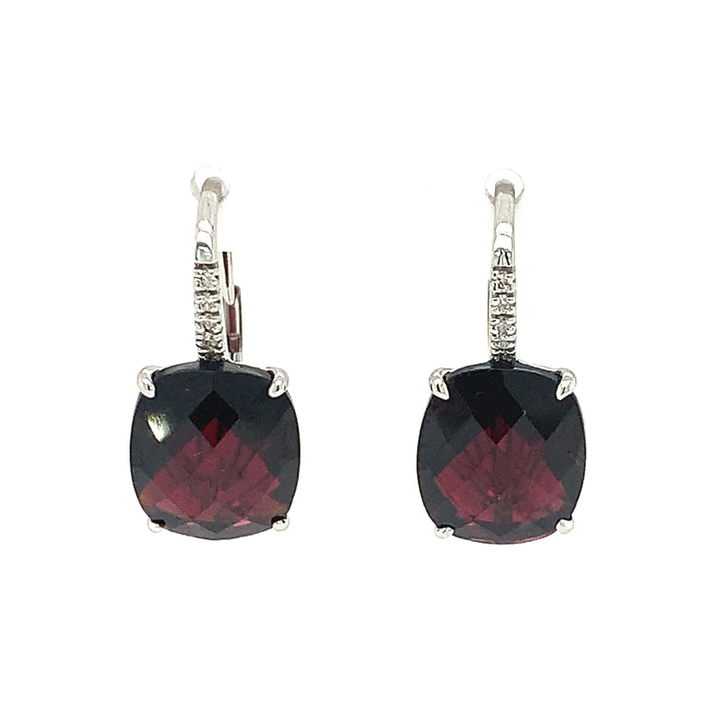 14 Karat White Garnets Gemstone Earrings