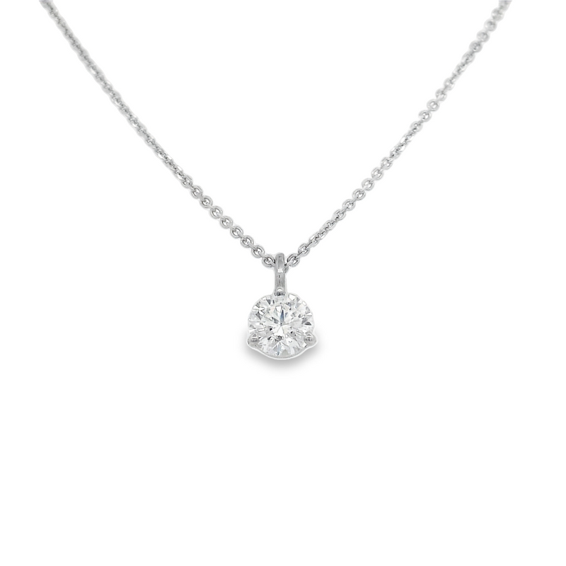 18 Karat White Drop Diamond Pendant