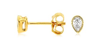 14 Karat Yellow Stud Diamonds Earrings