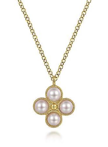 14 Karat Yellow Fashion Pearls Pendant