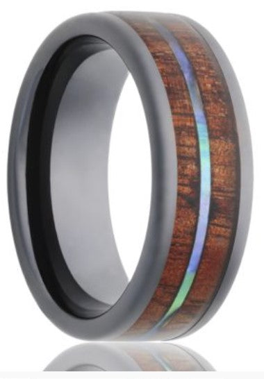 8mm Ceramic Flat Comfort Fit Wedding Band