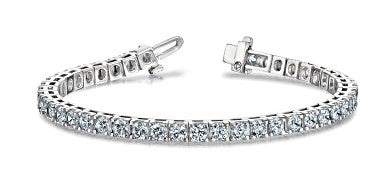 14 Karat White Tennis Diamond Bracelet