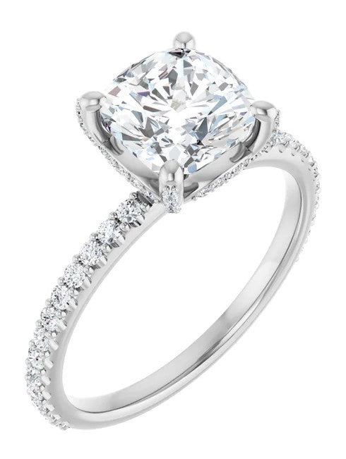 14 Karat White Straight Prong Engagement Ring