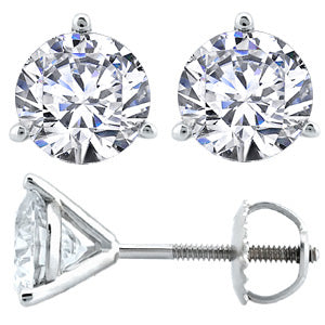 14 Karat White 0.47ct Diamond Stud Earrings