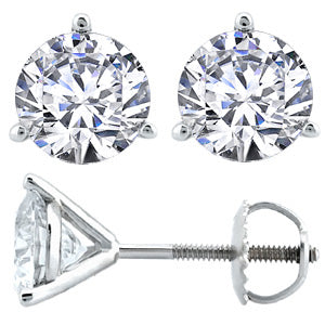 14 Karat White 0.50ct Diamond Stud Earrings
