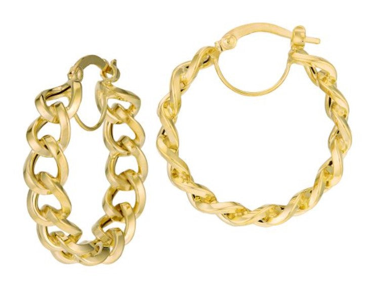 14 Karat Yellow Medium Hoop Earrings