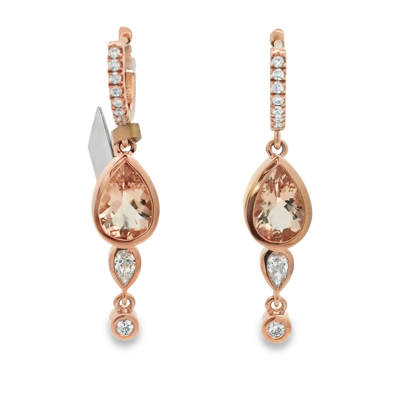 14 Karat Rosé Morganites Gemstone Earrings