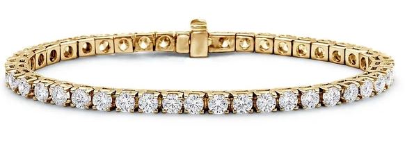 14 Karat Yellow Tennis Diamond Bracelet