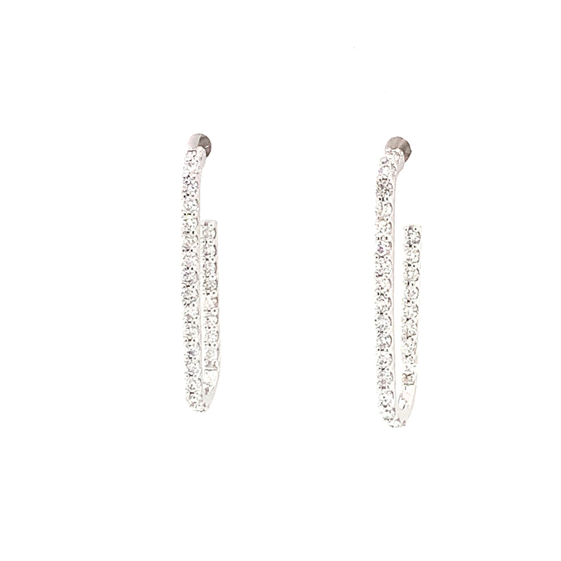 14 Karat White Drop Diamond Earrings