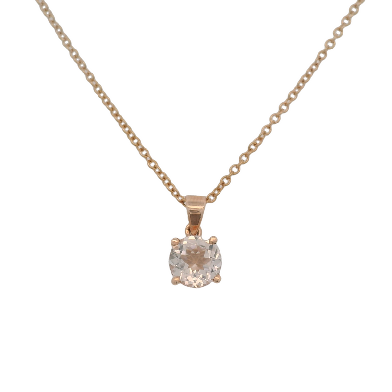 14 Karat Rosé Drop Gemstone Pendant