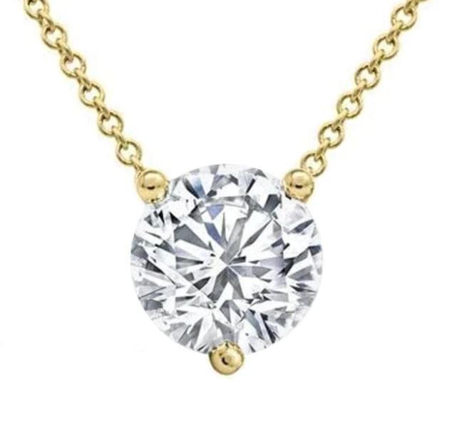 14 Karat White Station Lab Grown Diamond Necklaces