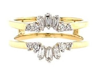 10 Karat Yellow Ballerina Diamond Ring Guard