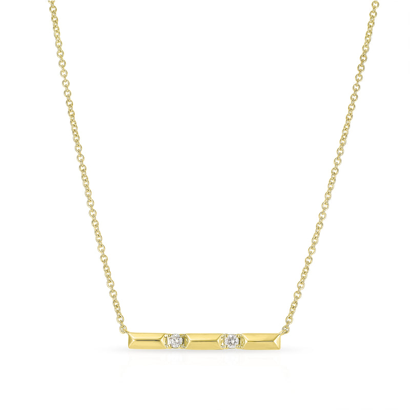 14 Karat Yellow Bar Diamond Pendant