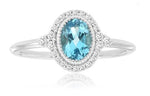 14 Karat White Lady's Halo Gemstone Fasion Ring