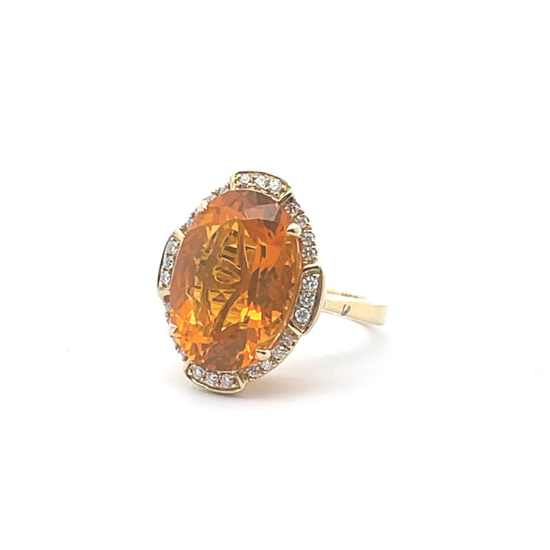 18 Karat Yellow Lady's Halo Gemstone Fasion Ring