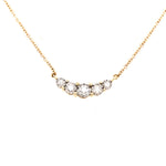 14 Karat Yellow Bar Diamond Necklace